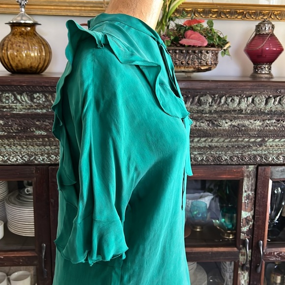 Sandro Emerald Green Ruffled Blouse - Picture 4 of 5